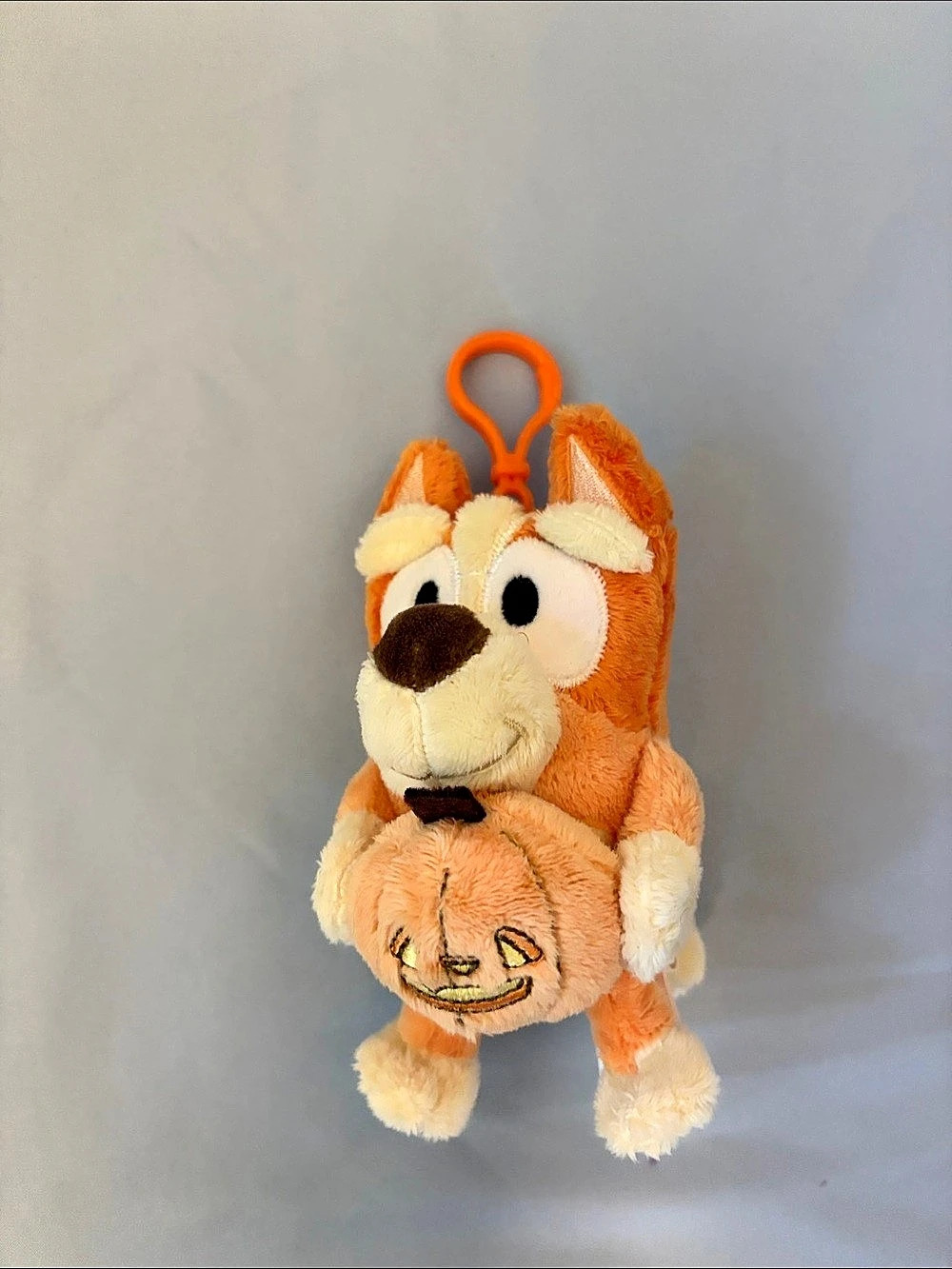 Bingo Halloween Plush Keychain Orange & White Like New